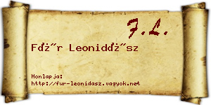 Für Leonidász névjegykártya